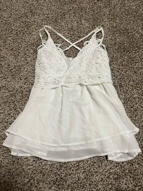 White Lace-Trim Cami Top